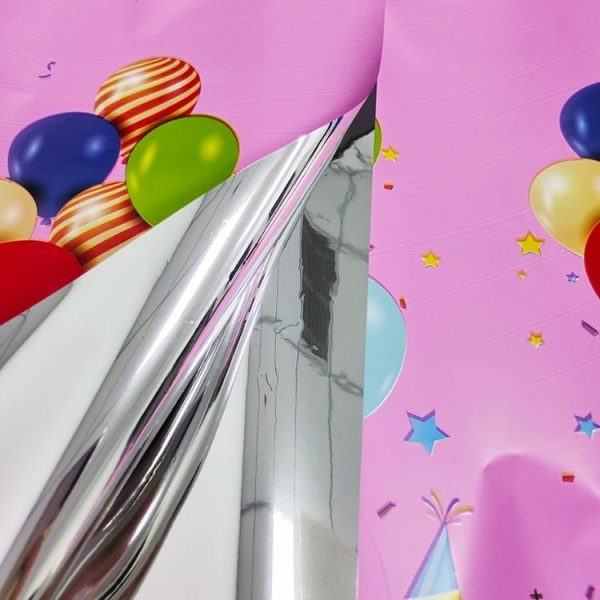 137x183cm Happy Birthday PET Aluminum Film Tablecloths Disposable Waterproof Party Decorative Table Cloth, Style: English White Balloon - Image 6