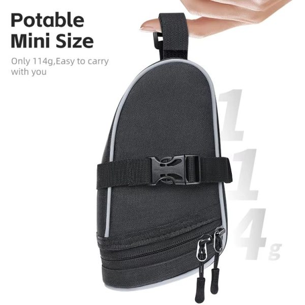WEST BIKING Bicycle Saddle Tail Bag Portable Mini Tool Bag (Black) - Image 3
