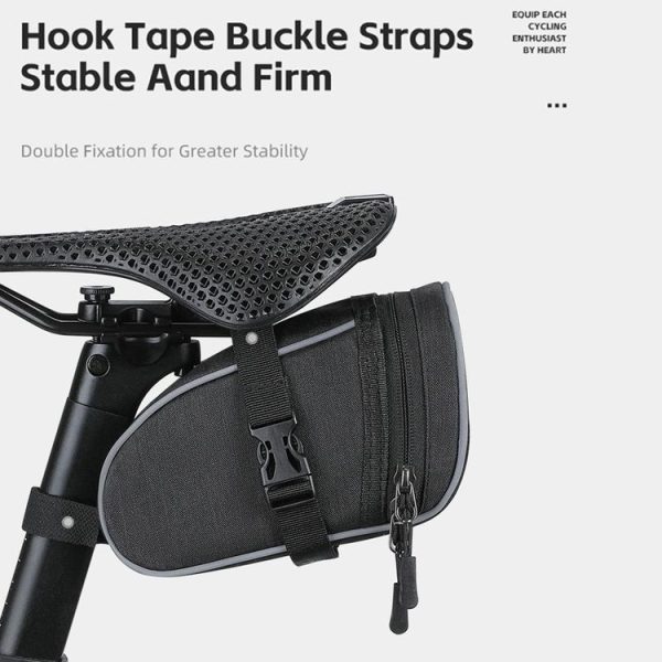 WEST BIKING Bicycle Saddle Tail Bag Portable Mini Tool Bag (Black) - Image 6