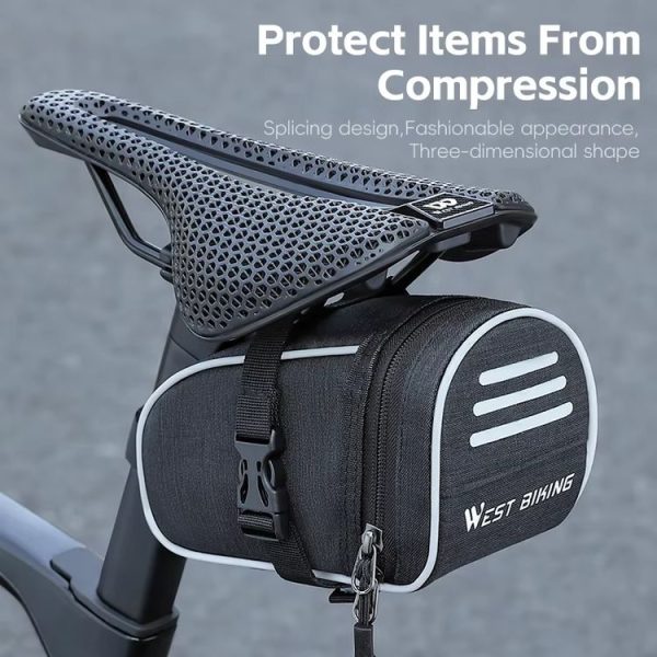 WEST BIKING Bicycle Saddle Tail Bag Portable Mini Tool Bag (Black) - Image 8