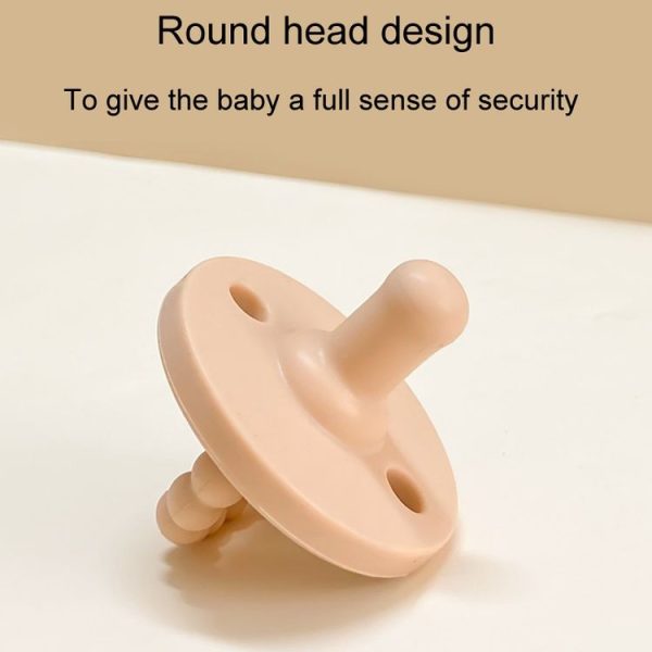 Imitate Mother Breast Round Heads Baby Silicone Comfort Pacifier (Beige) - Image 5