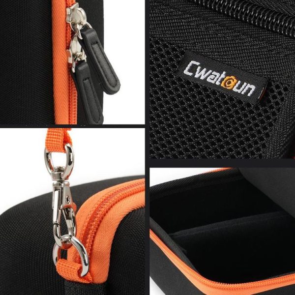 Cwatcun D156 Large Portable Storage Bag Small Microslice Hard Shell Camera Bag (Black) - Image 4