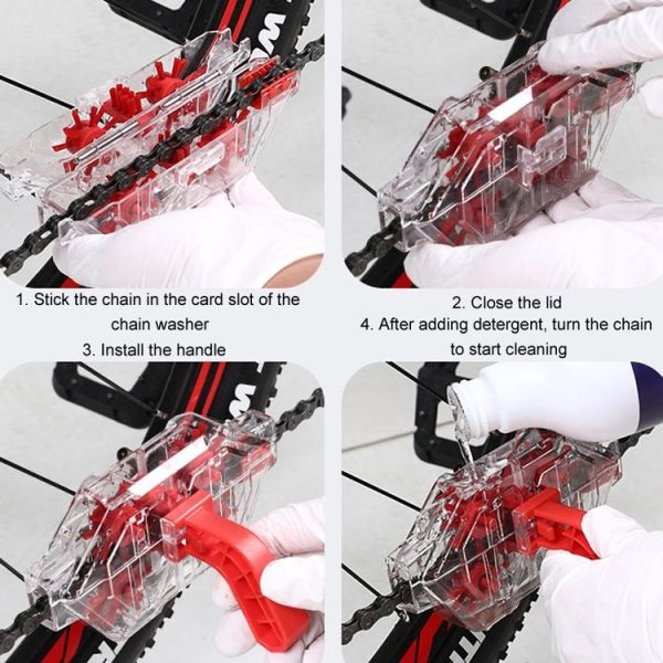Bicycle Chain Cleaner Visual Immersion Chain Cleaner Brush Road Bike Cleaning Tool (Transparent) - Image 12