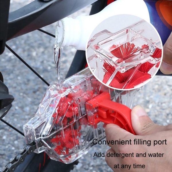 Bicycle Chain Cleaner Visual Immersion Chain Cleaner Brush Road Bike Cleaning Tool (Transparent) - Image 6
