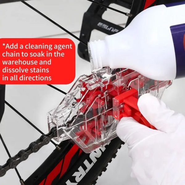 Bicycle Chain Cleaner Visual Immersion Chain Cleaner Brush Road Bike Cleaning Tool (Transparent) - Image 7