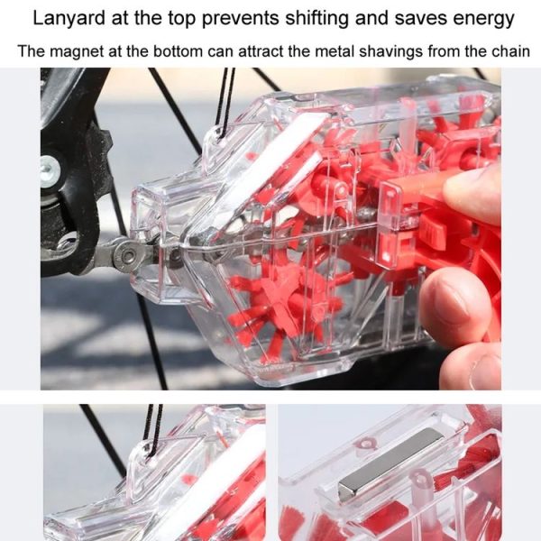 Bicycle Chain Cleaner Visual Immersion Chain Cleaner Brush Road Bike Cleaning Tool (Transparent) - Image 9
