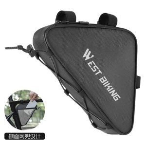 WEST BIKING Bicycle Crossbar Triangle Bag Cycling Equipment Tool Bag (Black)