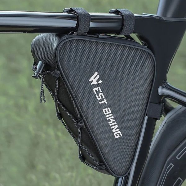 WEST BIKING Bicycle Crossbar Triangle Bag Cycling Equipment Tool Bag (Black) - Image 2