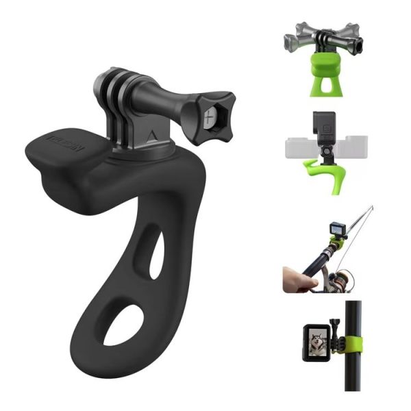 TELESIN Action Camera Mount Silicone Adjustable Mini Flexible Bracket For GoPro HERO / Insta360 / DJI Action Camera (Green) - Image 2