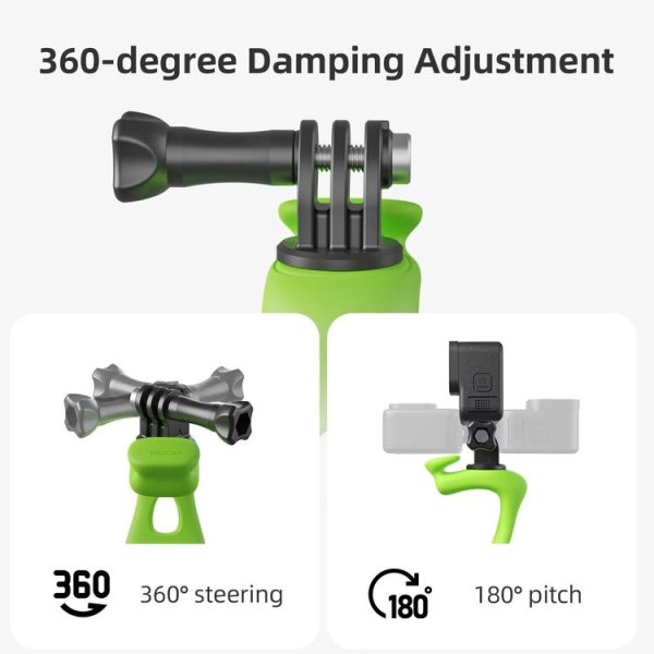 TELESIN Action Camera Mount Silicone Adjustable Mini Flexible Bracket For GoPro HERO / Insta360 / DJI Action Camera (Green) - Image 7