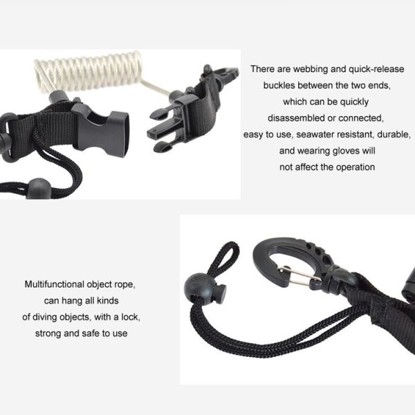 Diving Camera TPU Spring Steel Wire Retractable Anti-lost Rope, Color: Transparent Blue - Image 6