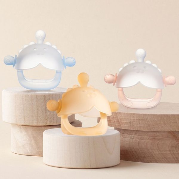 Baby Small Months Boiled Teething Toys Soothing Silicone Teether (Yellow) - Image 2