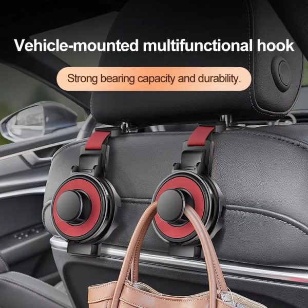 3 In 1 Car Seat Back Hanger for Cup and Phone Vehicle Seat Headrest Hooks (Black) - Image 3