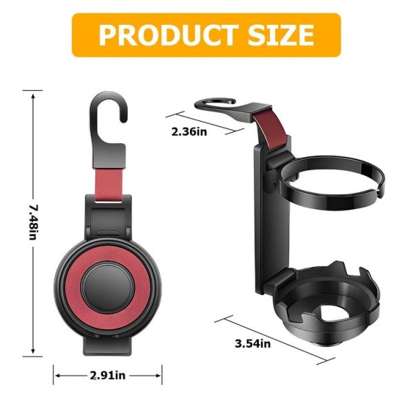 3 In 1 Car Seat Back Hanger for Cup and Phone Vehicle Seat Headrest Hooks (Black) - Image 7