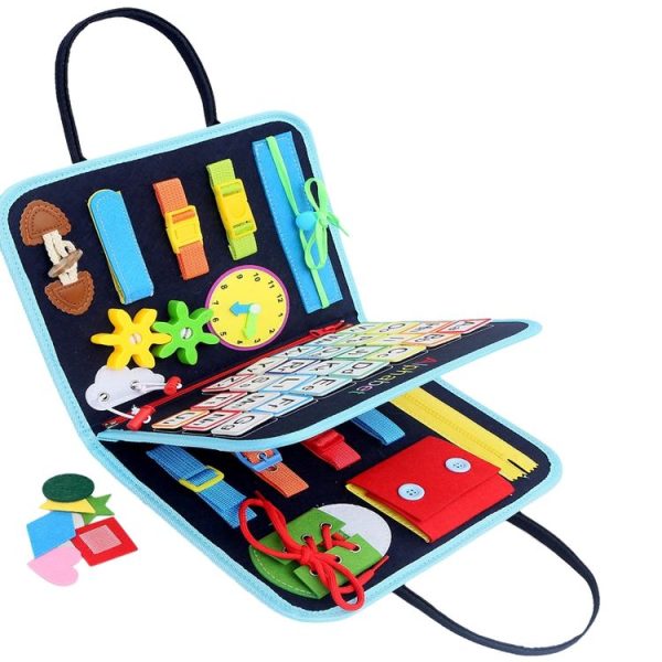 Toddler Montessori Busy Board DIY Children Sensory Early Learning Educational Toy (3 Pages)