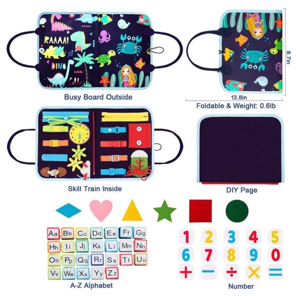 Toddler Montessori Busy Board DIY Children Sensory Early Learning Educational Toy (3 Pages) - Image 3