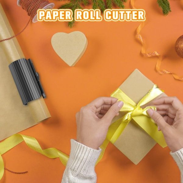 Wrapping Paper Cutter Rolled Paper Cutting Device For Holiday Wrapping Paper (Black) - Image 7