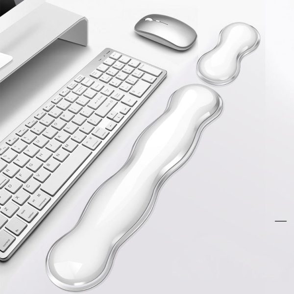 Cool Silicone Keyboard Wrist Rest Mouse Pad Relieve Wrist Fatigue, Spec: Small Transparent - Image 2