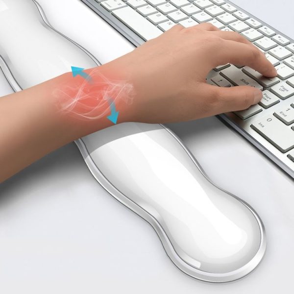 Cool Silicone Keyboard Wrist Rest Mouse Pad Relieve Wrist Fatigue, Spec: Small Transparent - Image 3