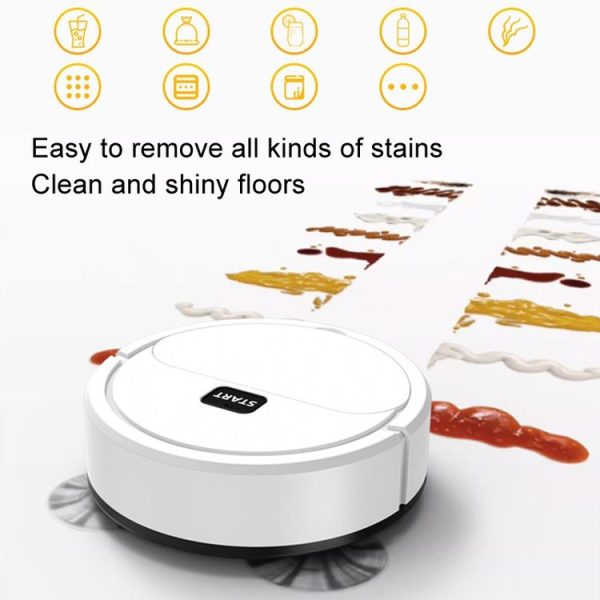 Automatic Mini Sweeping Robot Mopping Sweeping Suction 3 In 1 Cleaning Machine, Color: White Rechargeable - Image 7