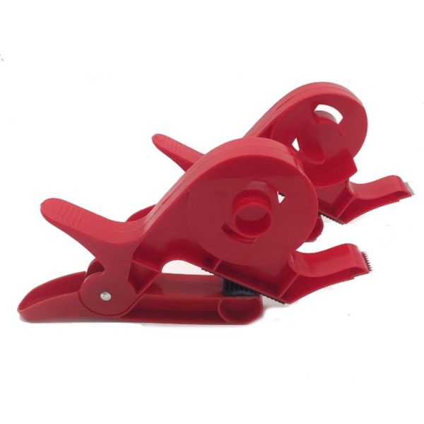 2pcs / Pack Wrapping Paper Holder Table Clamps with Integrated Tape Dispensers (Red)