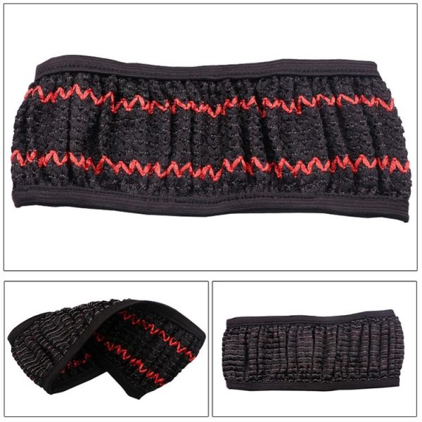 Universal Car Steering Wheel Ice Silk Non-slip Breathable Protective Cover (Red Black) - Image 2