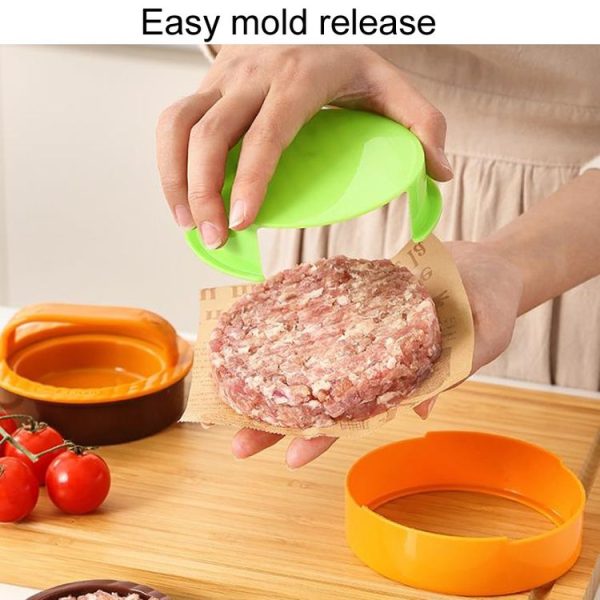 Round Burger Making Tools Kitchen Combo Meat Press Kit (Black) - Image 7