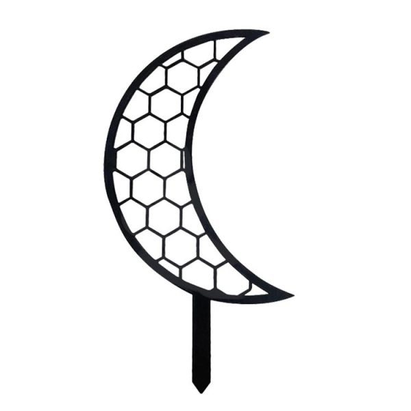 Plastic Moon Climbing Stands Balcony Pot Plant Hauling Gardening Decorative Flower Holder (Black)