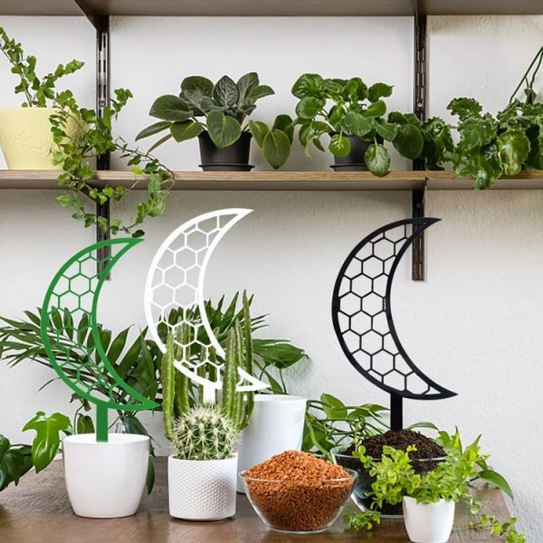 Plastic Moon Climbing Stands Balcony Pot Plant Hauling Gardening Decorative Flower Holder (Black) - Image 2