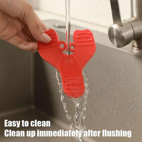 2pcs / Pack Silicone 3-Finger Anti-Scalding Clip Heat Resistant Gloves Bowl Dish Lifter (Red) - Image 8