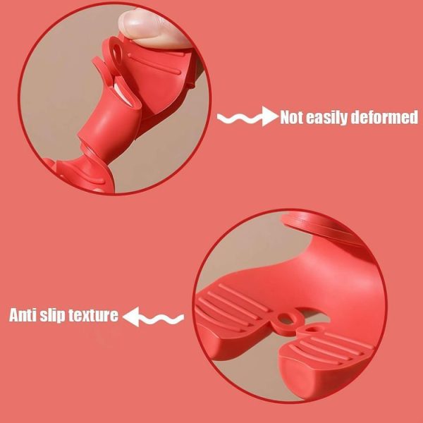 2pcs / Pack Silicone 3-Finger Anti-Scalding Clip Heat Resistant Gloves Bowl Dish Lifter (Red) - Image 9