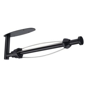 Kitchen Stainless Steel Paper Towel Holder With Damping Cabinet No Punch Roll Paper Cling Film Holder, Style: YS1 Round Black Silver Line