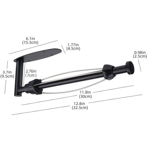 Kitchen Stainless Steel Paper Towel Holder With Damping Cabinet No Punch Roll Paper Cling Film Holder, Style: YS1 Round Black Silver Line - Image 2