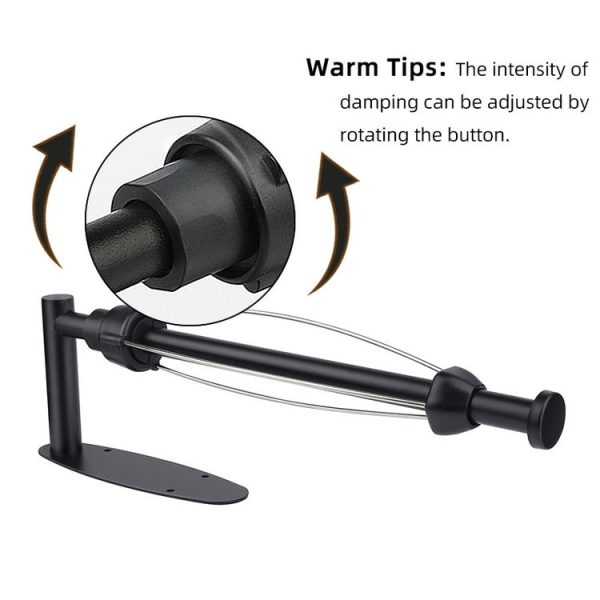 Kitchen Stainless Steel Paper Towel Holder With Damping Cabinet No Punch Roll Paper Cling Film Holder, Style: YS1 Round Black Silver Line - Image 4