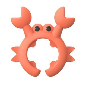Crab Shaped Silicone Spatula Rack Holder Steam Release Overflow Kitchen Gadgets (Orange)