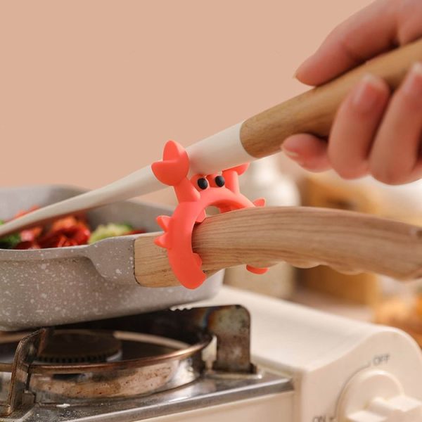 Crab Shaped Silicone Spatula Rack Holder Steam Release Overflow Kitchen Gadgets (Orange) - Image 2