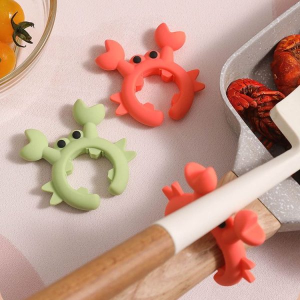 Crab Shaped Silicone Spatula Rack Holder Steam Release Overflow Kitchen Gadgets (Orange) - Image 3