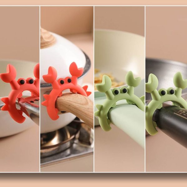 Crab Shaped Silicone Spatula Rack Holder Steam Release Overflow Kitchen Gadgets (Orange) - Image 6