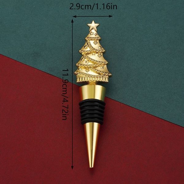 Christmas Tree Wine Champagne Sealing Stopper Home Fresh Christmas Party Wine Bottle Corks (Gold) - Image 3