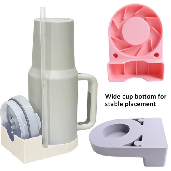 Stanley 40oz / 30oz Tumbler Drain Rack With Lid & Straw Holder (Gray) - Image 4