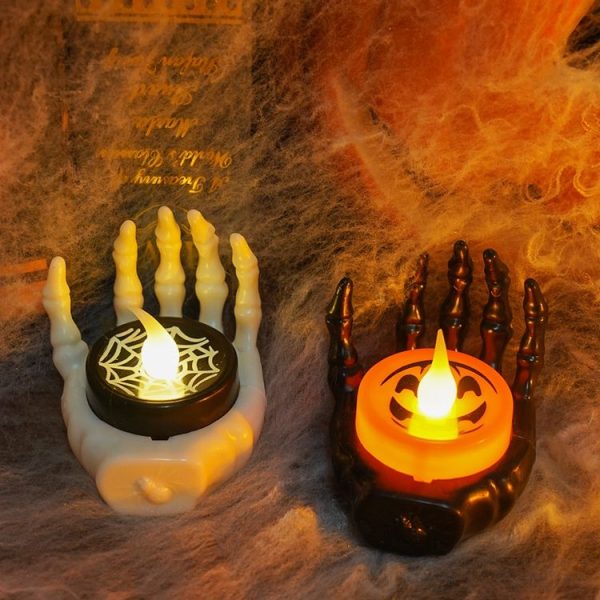 Halloween LED Candle Light Ghost Festival Decoration Palm Rest Night Light Horror Layout Prop (White) - Image 2