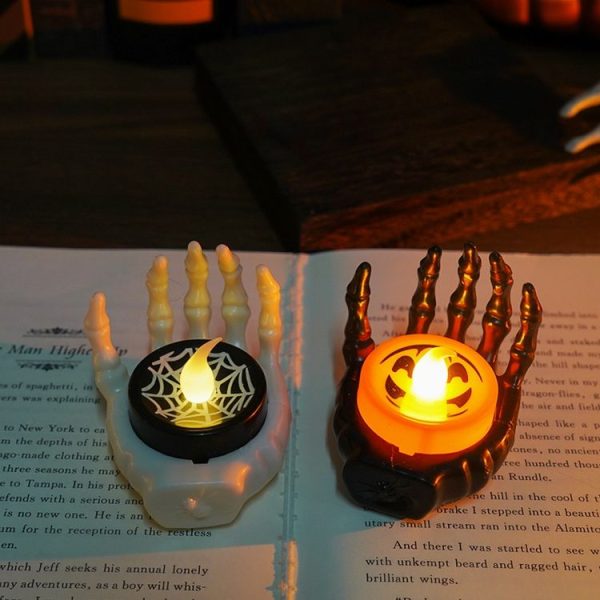 Halloween LED Candle Light Ghost Festival Decoration Palm Rest Night Light Horror Layout Prop (White) - Image 4