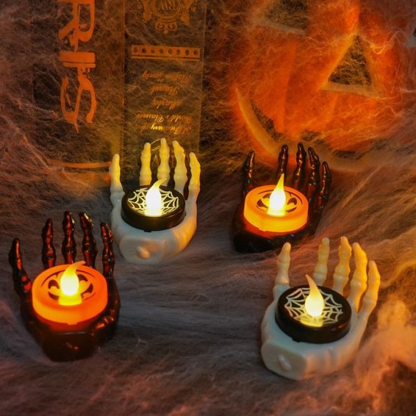 Halloween LED Candle Light Ghost Festival Decoration Palm Rest Night Light Horror Layout Prop (White) - Image 6