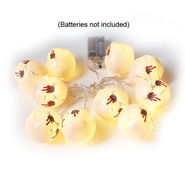 LED Halloween Decoration Atmosphere Layout Ghost Face Light String, Model: 1.5m 10 LEDs Always On (Warm White) - Image 3