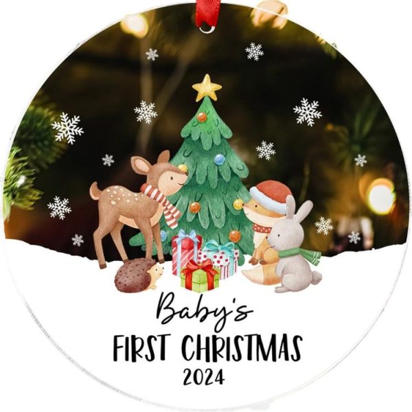 Christmas Acrylic Transparent Decoration Blessing Pendant Home Christmas Tree Ornament, Style: Car - Image 2