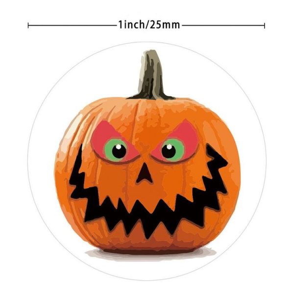 500pcs / Roll 25mm Halloween Party Favors Label Stickers DIY Decorative Labels Cute Smile Pumpkin Seal Stickers - Image 4