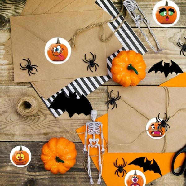 500pcs / Roll 25mm Halloween Party Favors Label Stickers DIY Decorative Labels Cute Smile Pumpkin Seal Stickers - Image 5