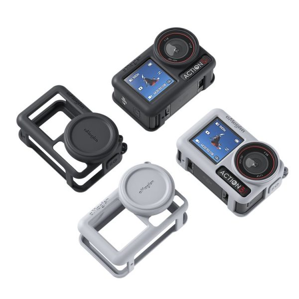 DJI Osmo Action 5 Pro aMagisn Silicone Protective Case with Lanyard and Lens Cap (Black) - Image 3