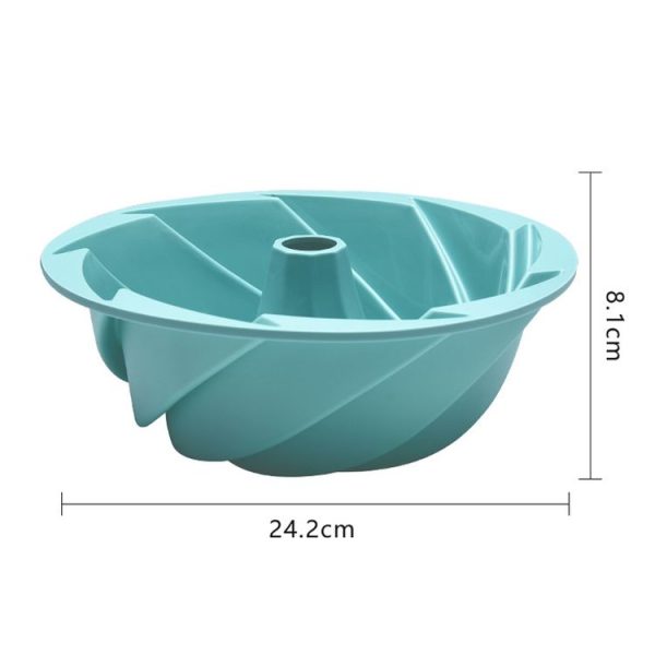 Swirl Model Silicone Cake Mold Household High Temperature Resistance Baking Pan (Green) - Image 3