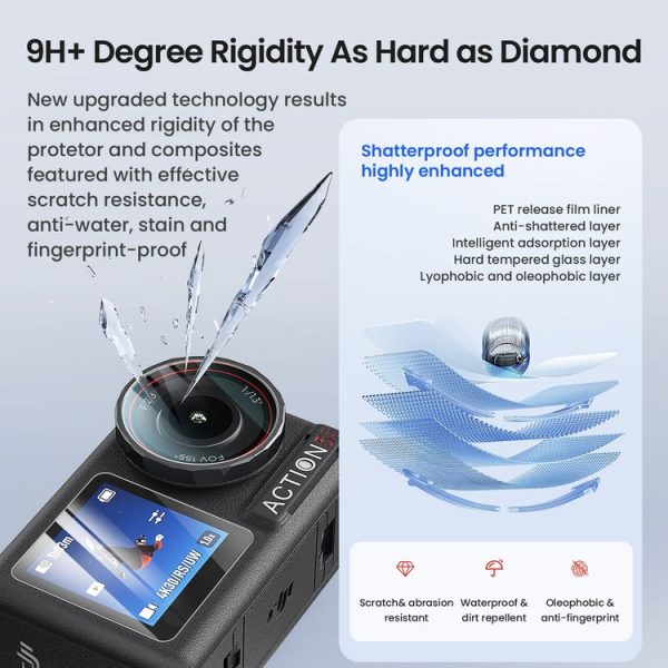 DJI Osmo Action 5 Pro aMagisn 9H Hardness Tempered Glass Set Package A - Image 5